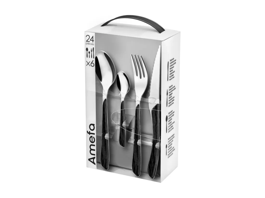 Eclat Nature - Ménagère 24 pièces Bois noir