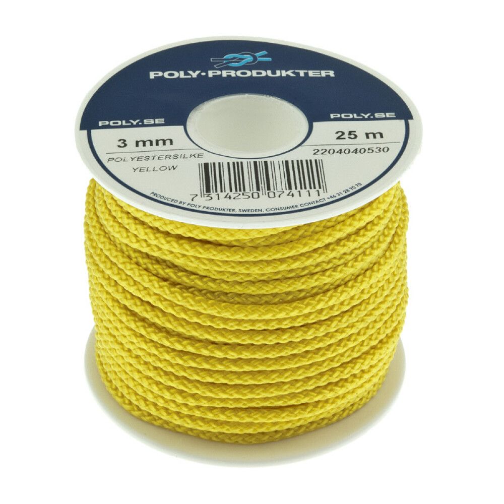 POLYESTERSILKELINE POLY-PRODUKTER Ø3MMX25M GUL
