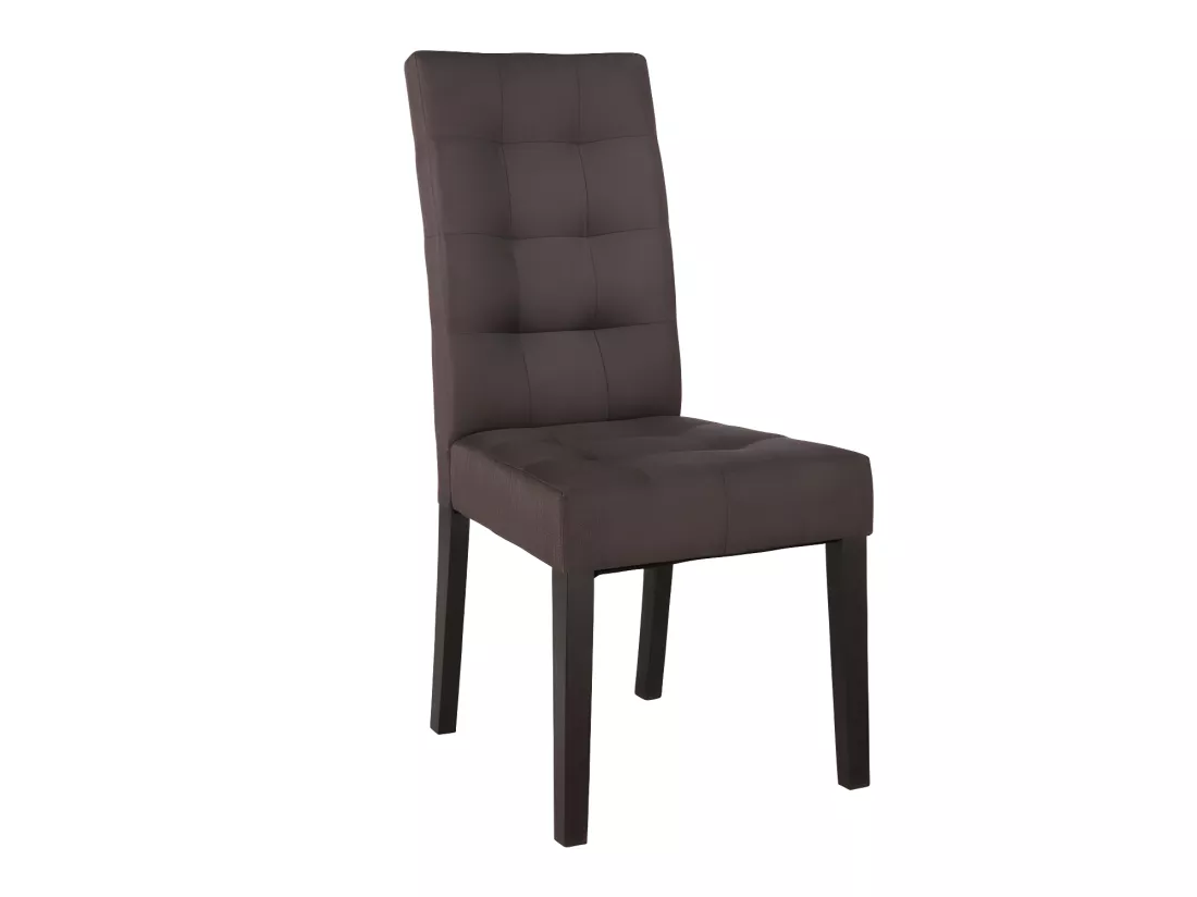 Lot de 6 chaises en tissu et bois - Marron - VILLOSA