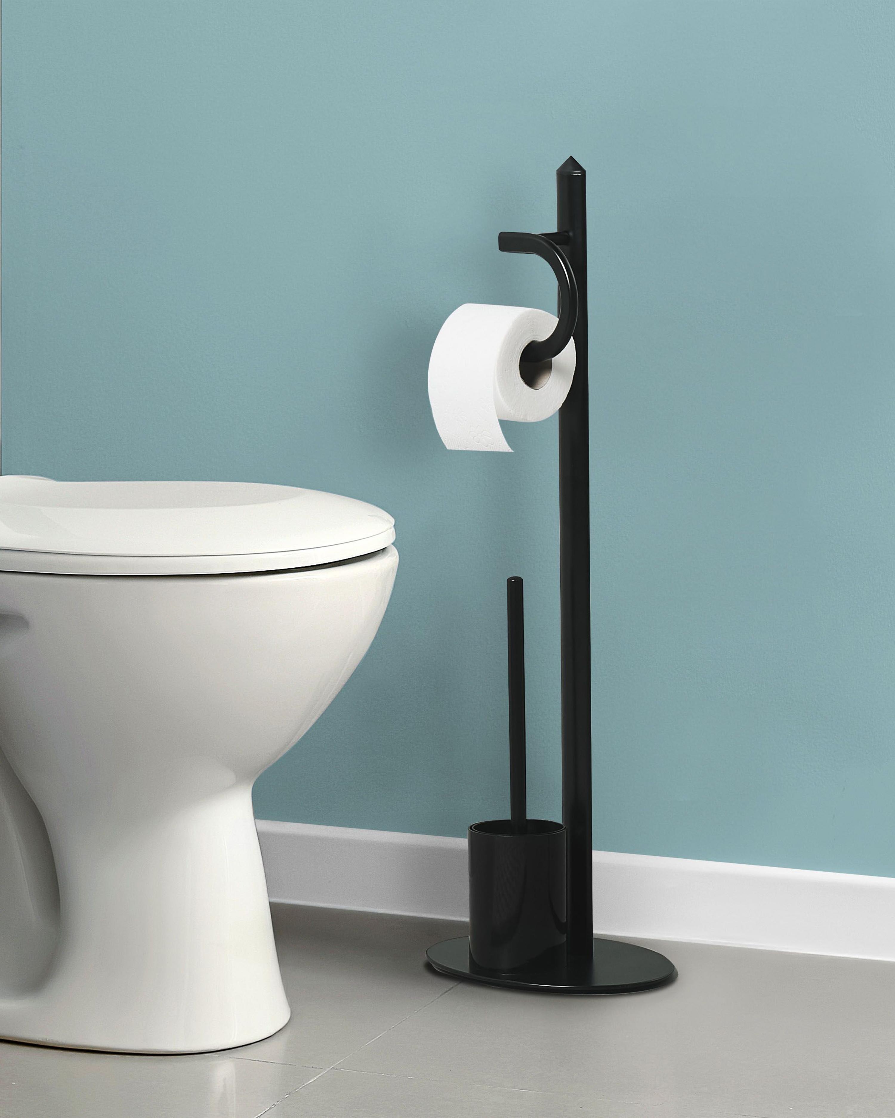 Toiletrol- en toiletborstelhouder SARTO Metaal Zwart