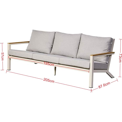 Mendoza 3. Personers loungesofa - sandy grey