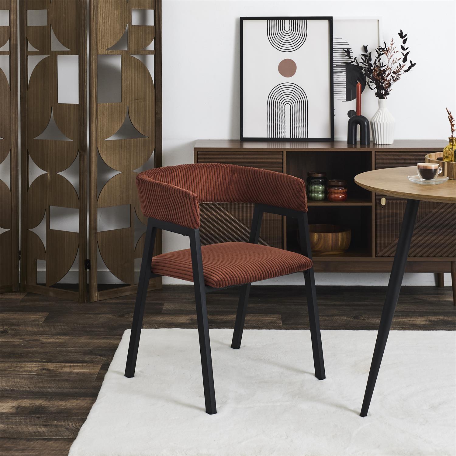 SCOTT FAUTEUIL DESIGN COTELE TERRACOTTA