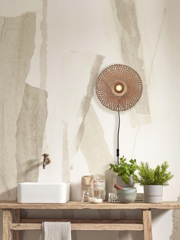 Good&Mojo Kalimantan wandlamp extra small Ø30 zwart