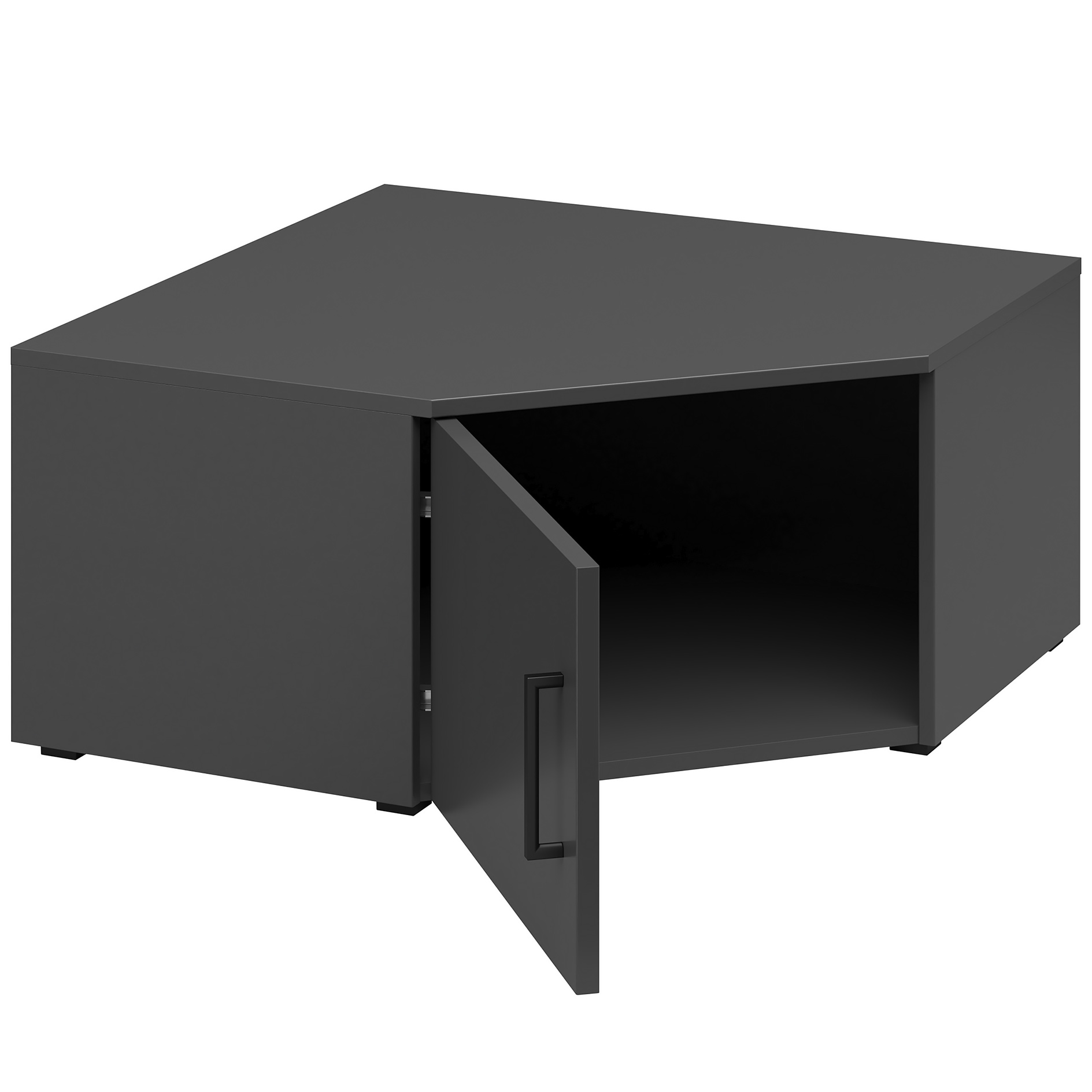 Eck-Aufsatzschrank/Standelement - anthrazit - 72x72 cm