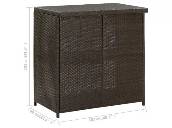 Ensemble de bar 3 pcs Résine tressée Marron