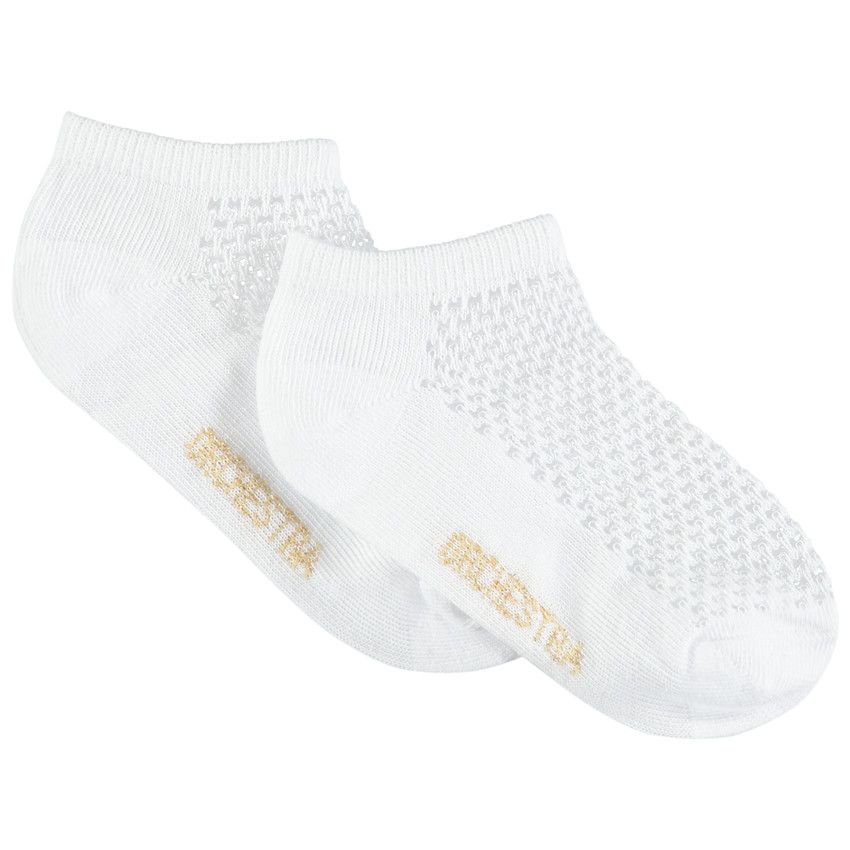 Lot de 2 paires de chaussettes avec maille ajourée - Blanc