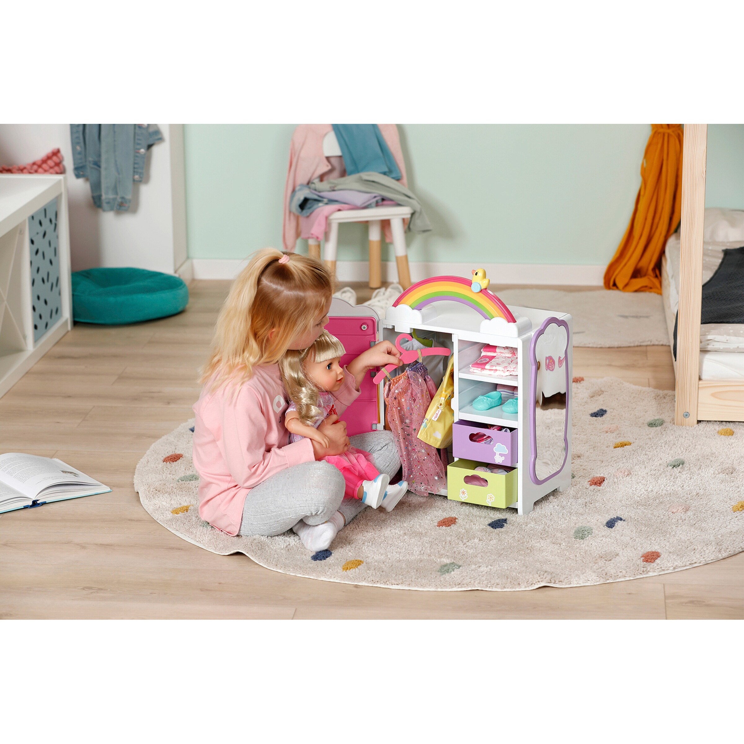 Zapf Creation - BABY BORN Puppen Schrank Regenbogen