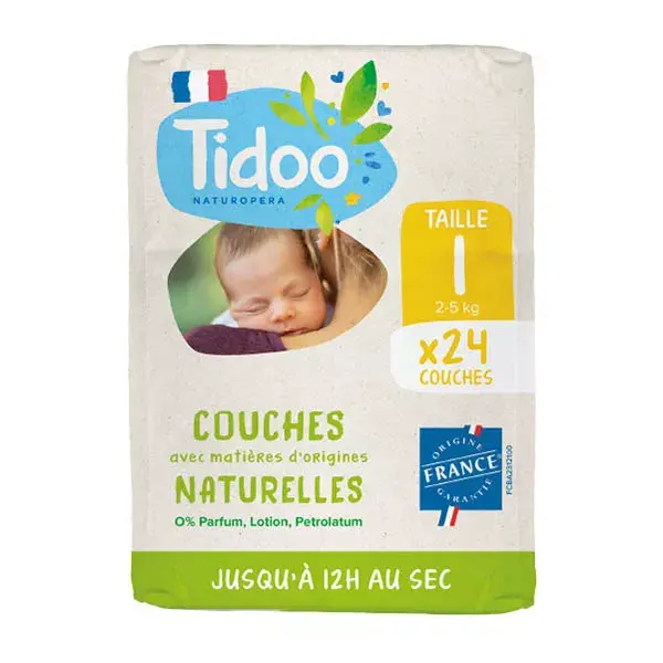 Fralda Tidoo com selo ecológico, tamanho 1 (2-5kg)