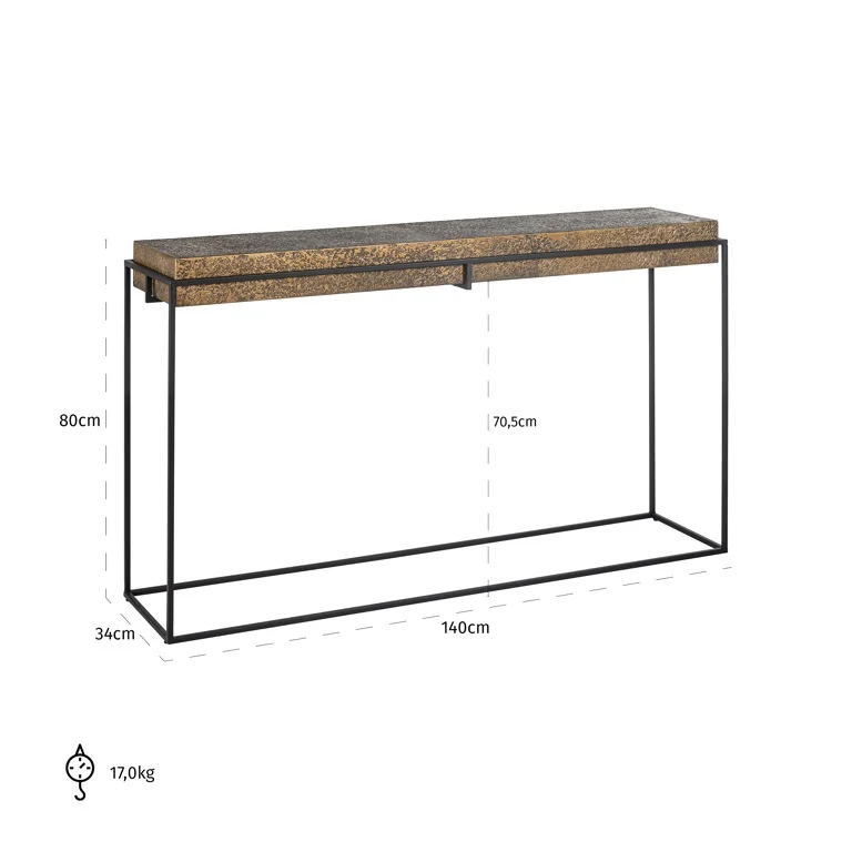 Wandtafel 211216 Dover B140 x D33 x H80 cm