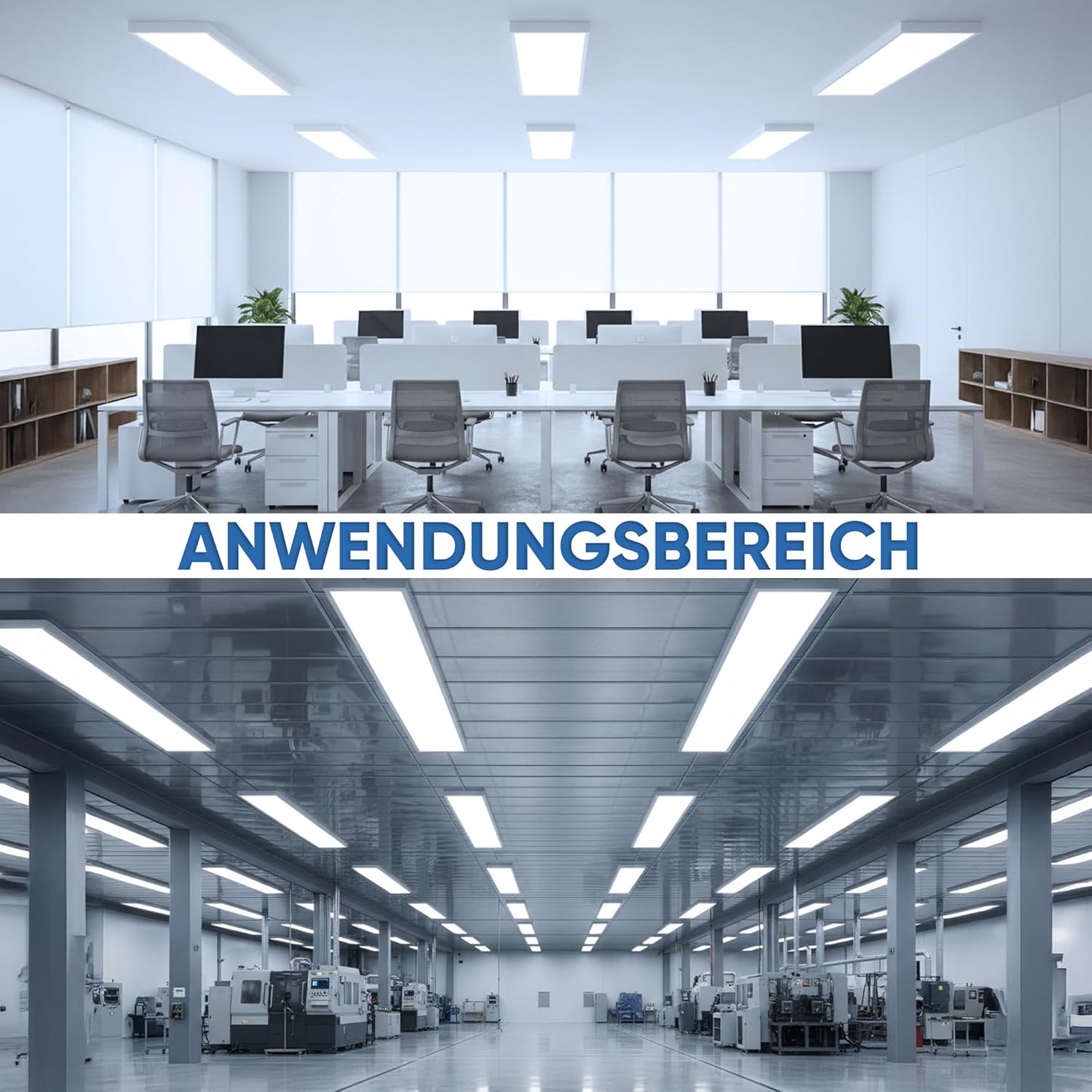 LED Panel Deckenleuchte - 6 x 120x30 Tageslicht 4000lm - LED Panel Decke Kaltweiß Aufbau Deckenbeleuchtung Deckenlampe (6500K mit Aufbaurahmen)