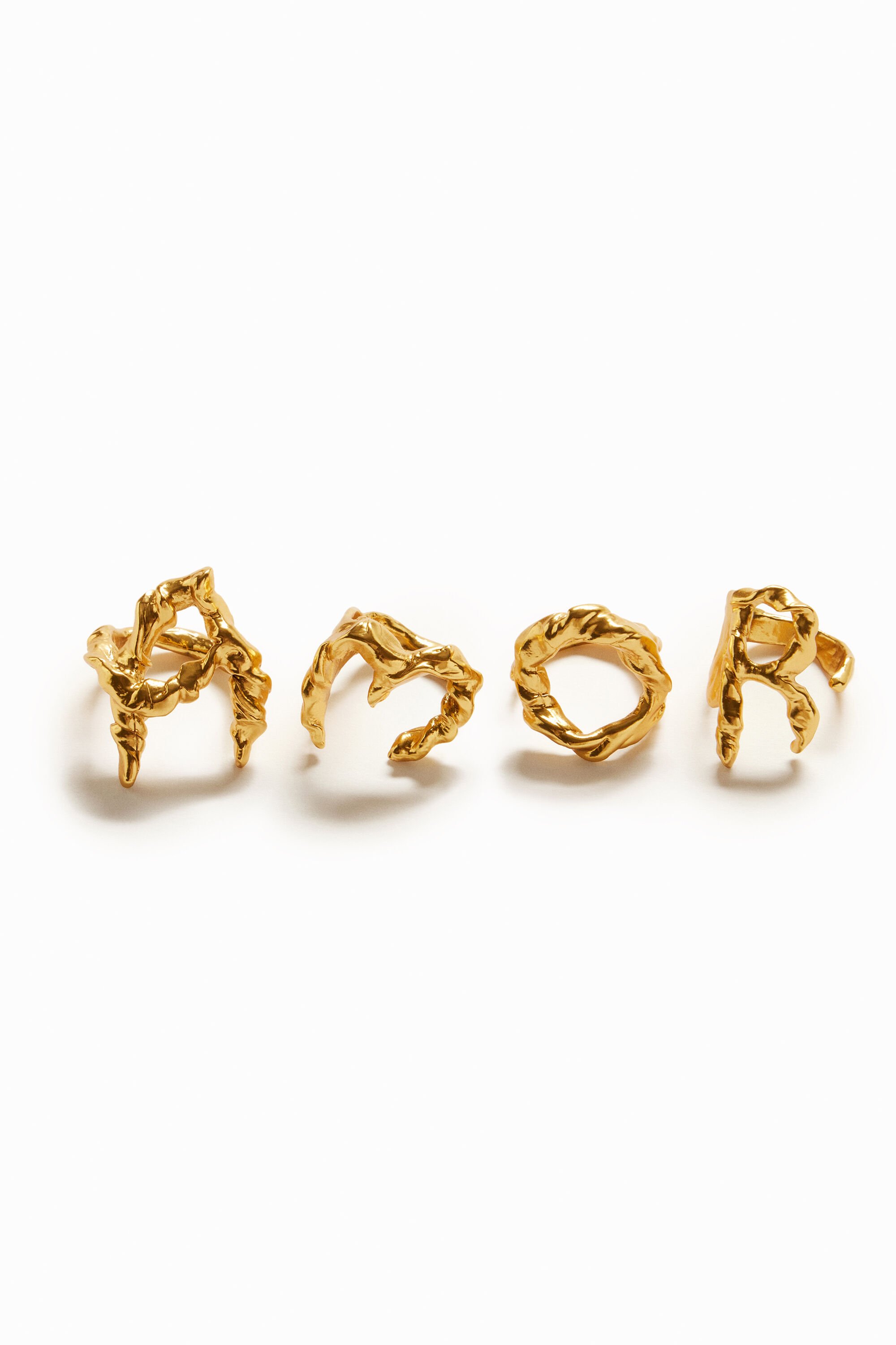 Bague lettre R plaquée or Zalio