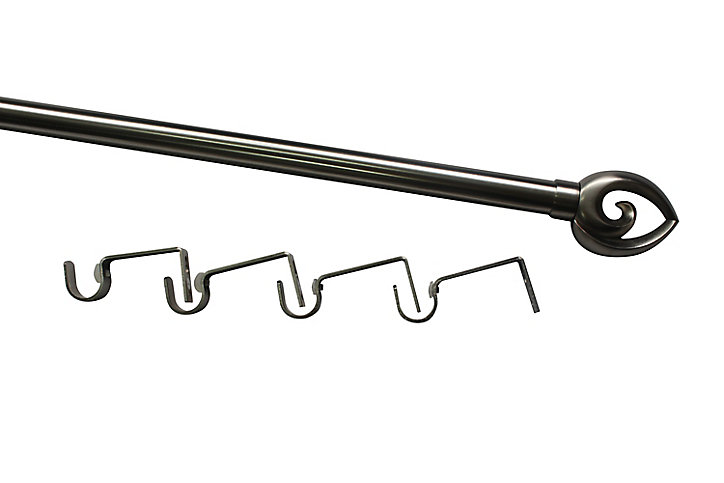 Kit de tringle à rideau extensible Athens GoodHome 200/330 cm Ø25/28mm gris