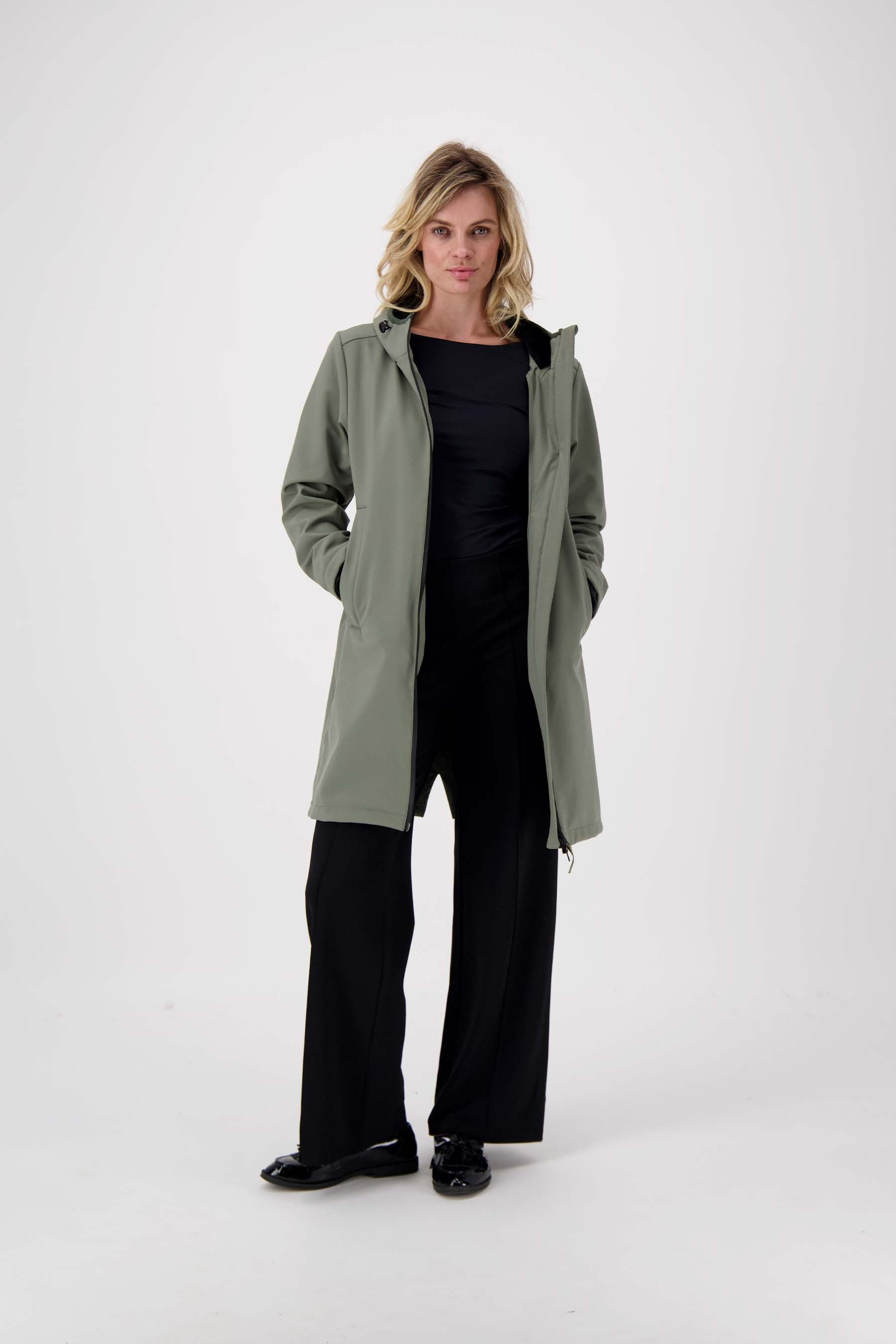 lange softshell jas met zachte binnenkant