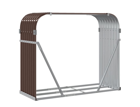 VIDAXL - Sac à outils Porte-bûches marron 120x45x100 cm acier galvanisé
