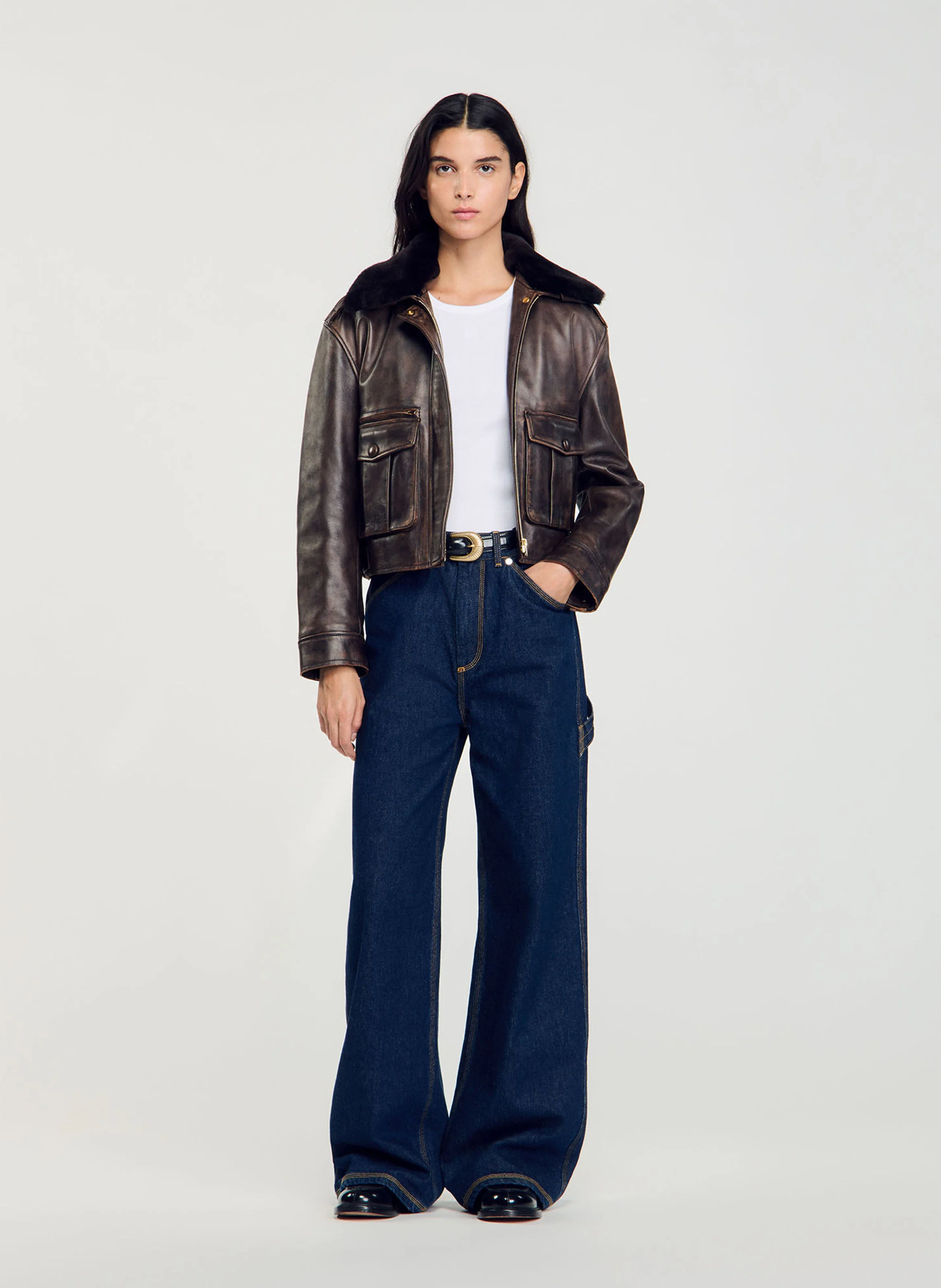 Jean large en coton | Bleu