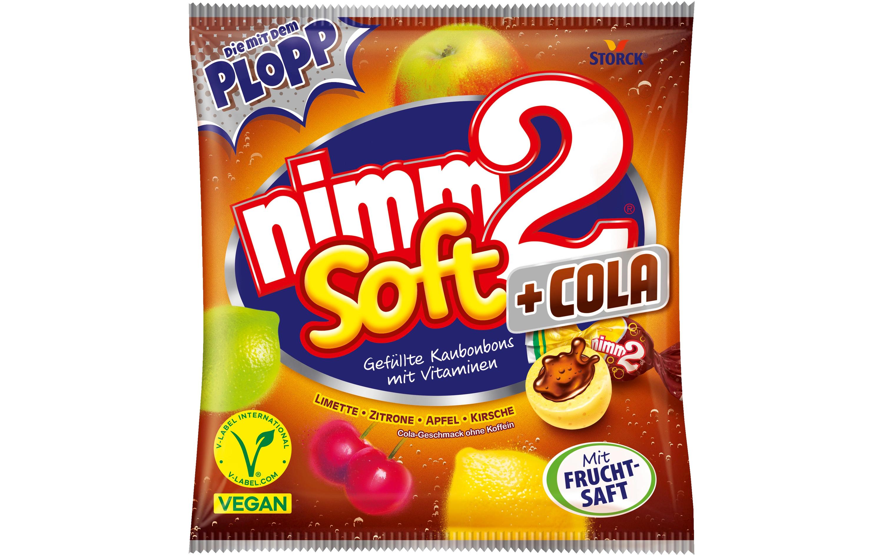 Nimm2 soft Cola 195 gGefülltes Fruchtkaubonbons mit Vitaminen und Colageschmack