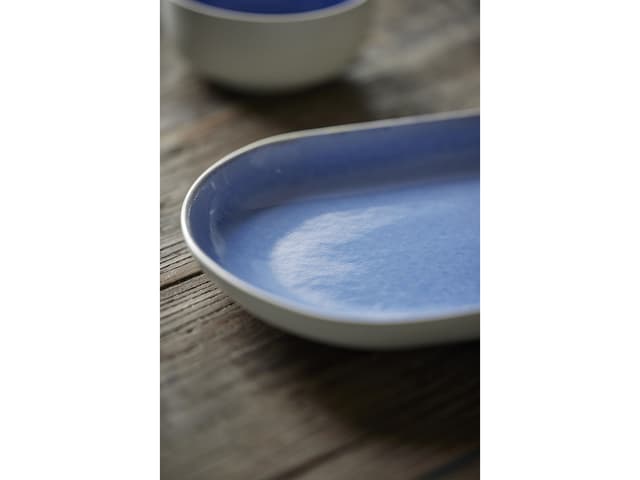 Studio Round Serveringsfad Matte white/Shiny river