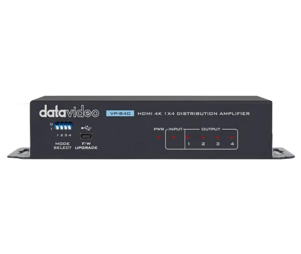 DataVideo VP-840, HDMI, 2.0a, Sort, 60 Hz, 4096 x 2160 pixel, 6 W