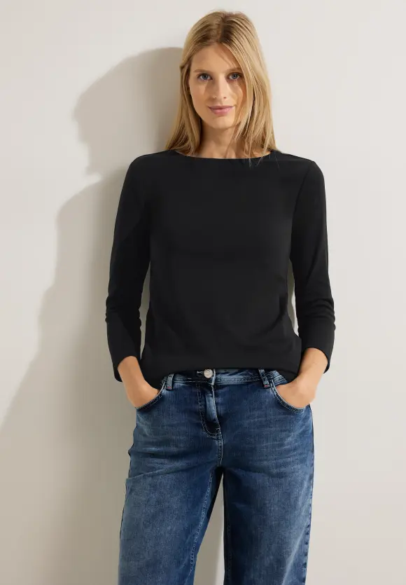 Basic T-Shirt in Unifarbe - Black