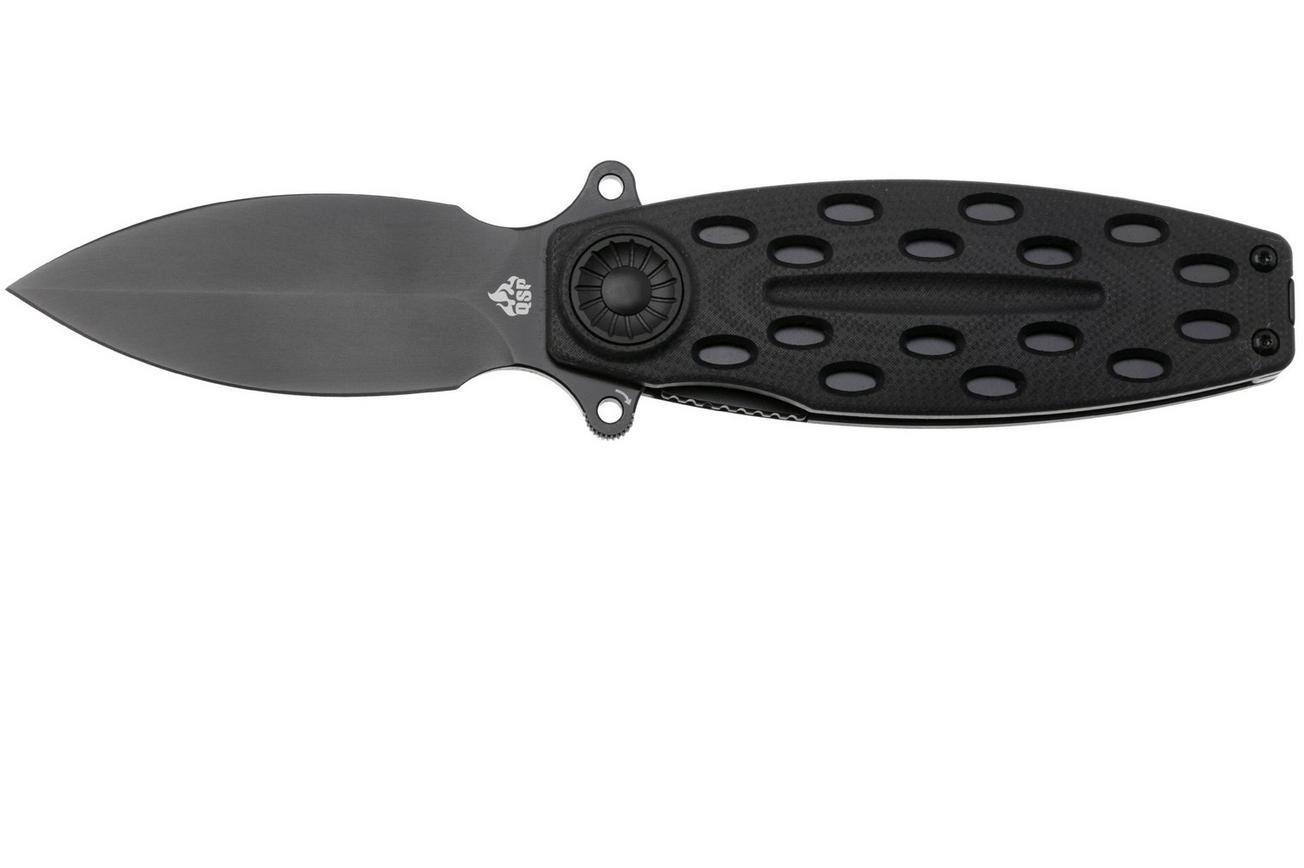 QSP Knife Beetle 162-B, Black 14C28N, Black G10, zakmes