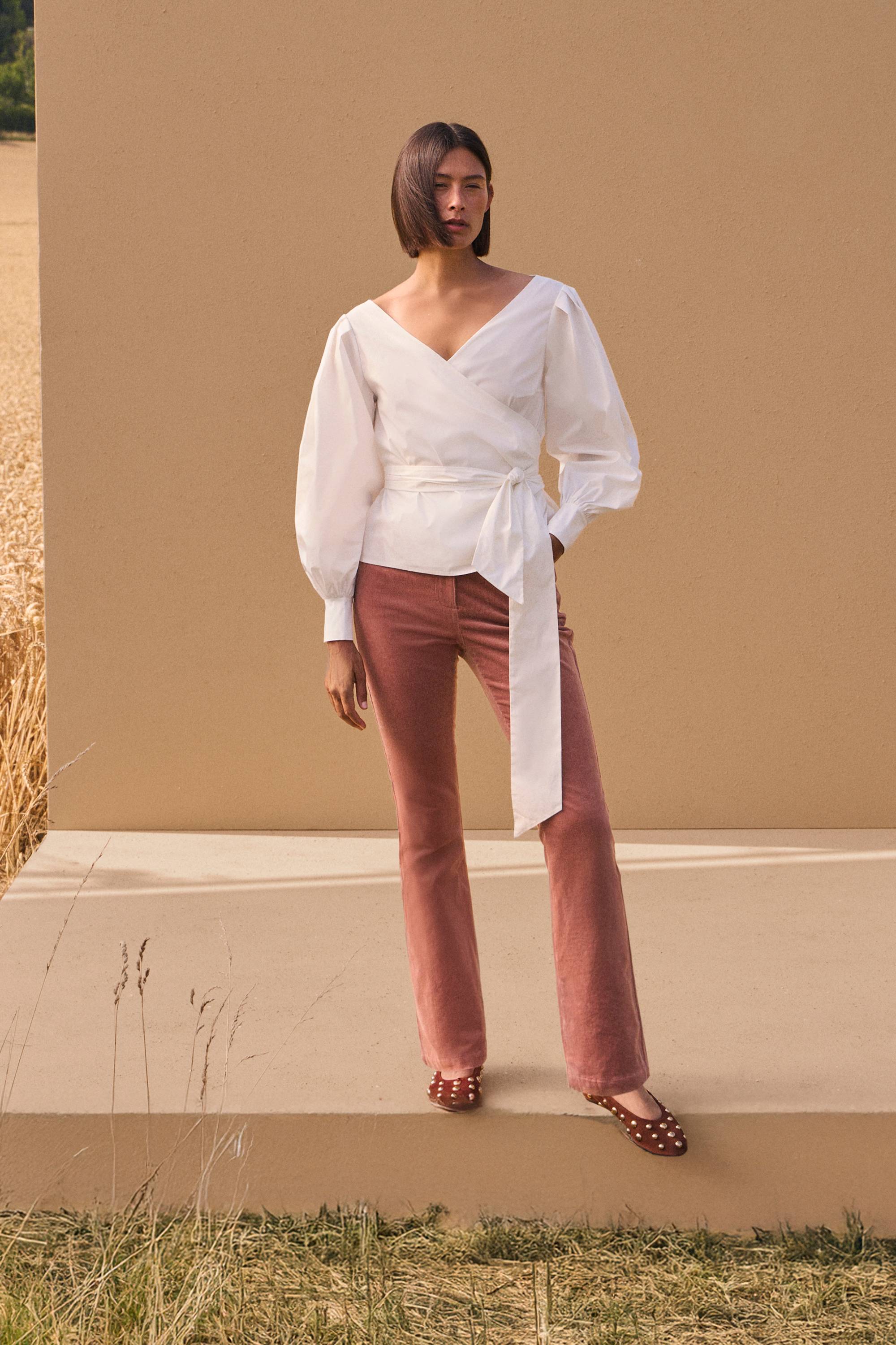 KarenMillen Jean Évasé en Velours Côtelé Stretch