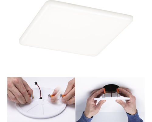 LED inbouwpaneel IP44 17,5W 1500lm 4000K 18,5x18,5cm Inbouwdiameter 4,5-16cm VariFit Veluna satijn 230V