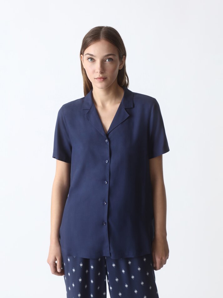 Conjunto de pijama estampado - Azul-marinho