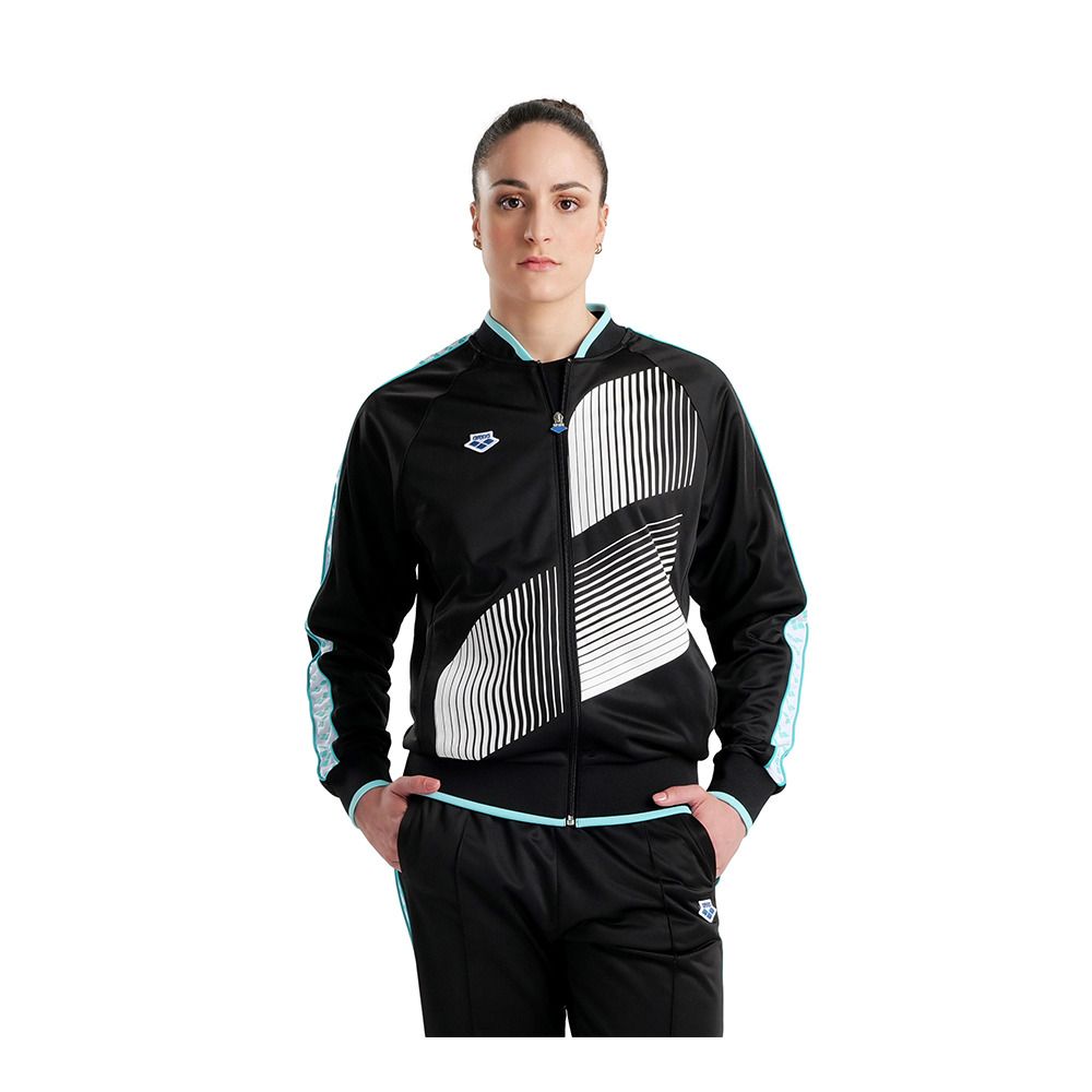 Arena RELAX IV TEAM LOGO - Veste black/white/blue diamond