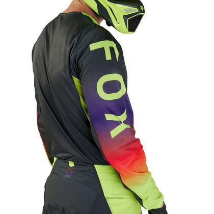 Maillot cross Fox 180 - FLORA 2024 - Noir / Gris