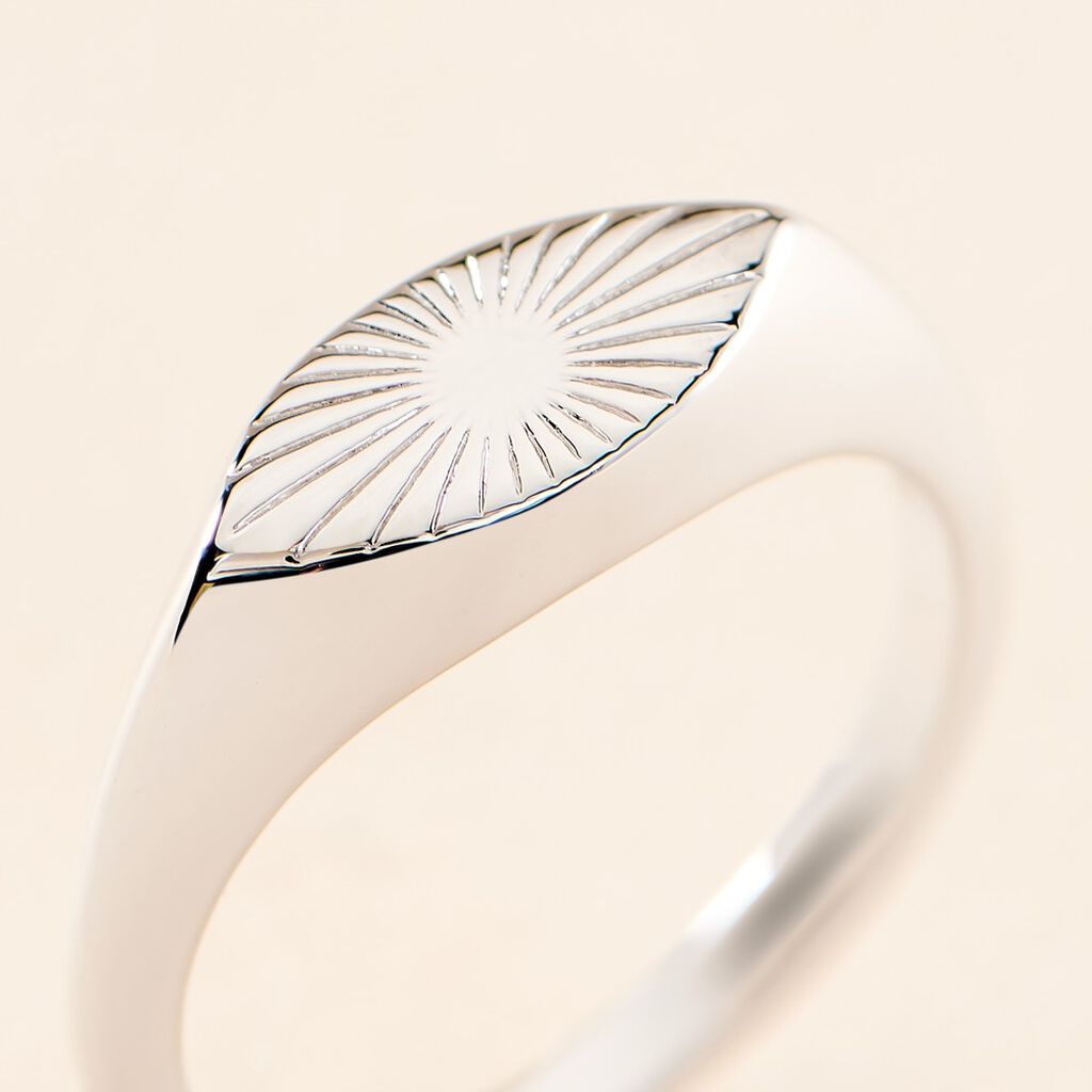 Chevalière Dalia Argent Blanc