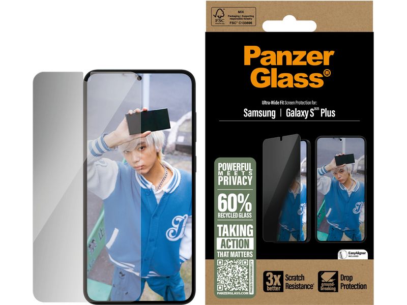 Panzerglass Displayschutz Ultra Wide Fit Privacy Galaxy S25 Display-Schutzfolie für das Samsung Galaxy S25  mit Applicator