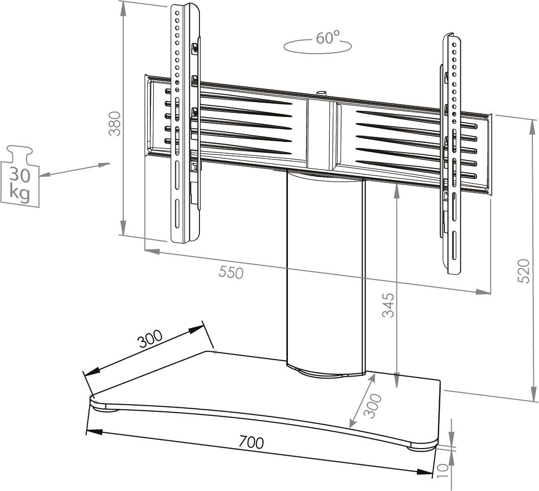 TV Tisch-Standfuß Windoxa Mini