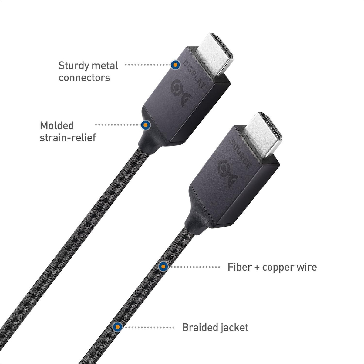 Cable Matters Certified ultra høyhastighets HDMI2.1 Aktiv AOC optisk fiber kabel 10m 8k 60Hz 4k 120Hz 48Gbps dynamiskHDR, EARC, VRR kompatibel