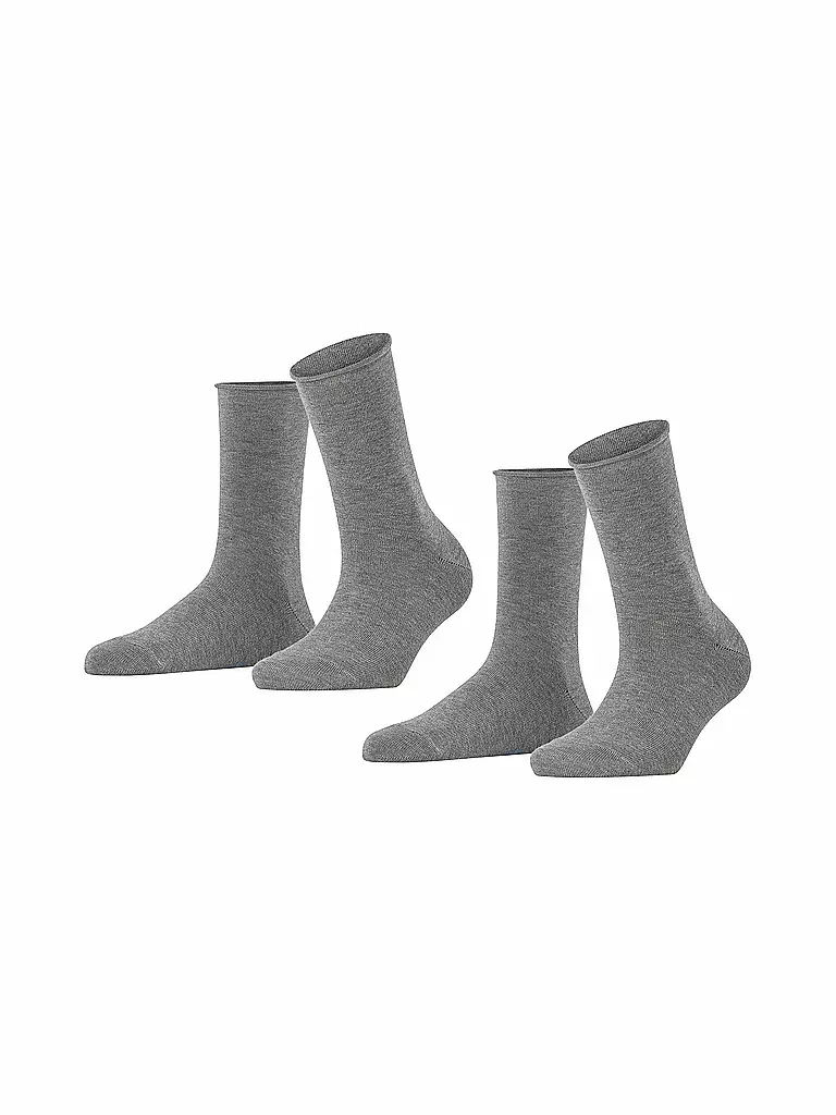 FALKE Happy Socken 2er Pkg light grey mel. grau