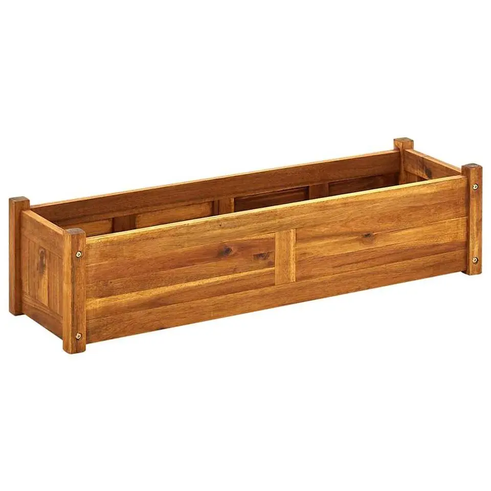 vidaXL - Verhoogde Plantenbak - Bruin - Hout - 100 x 30 x 25 cm