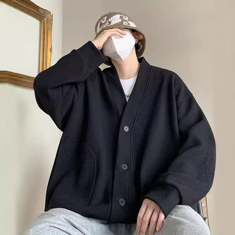 Capbrew - V-hals, losse schouders, effen oversized vest