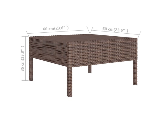 LES TENDANCES - Salon extérieur Salon de jardin-brun foncé-4 places-57x69x69-340174