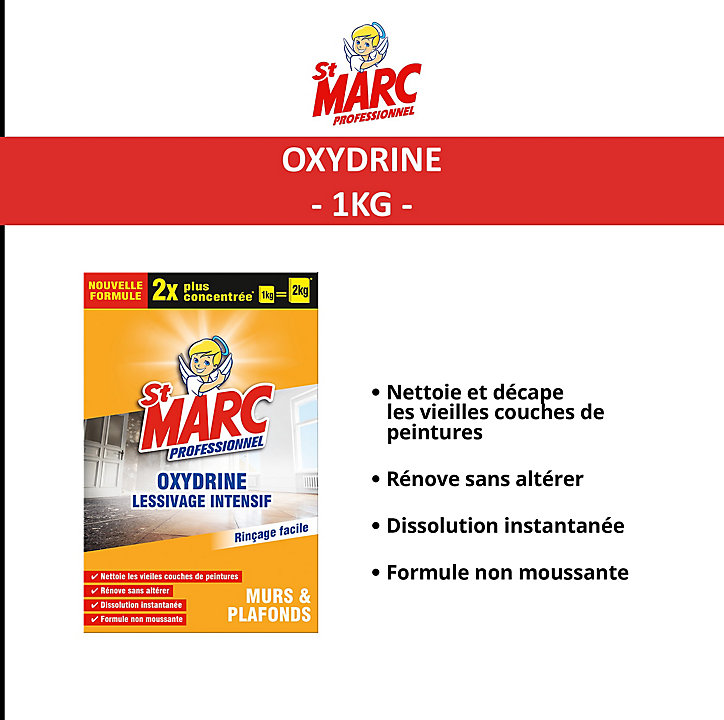 Oxydrine lessivage intensif murs & plafonds St Marc professionnel 1kg