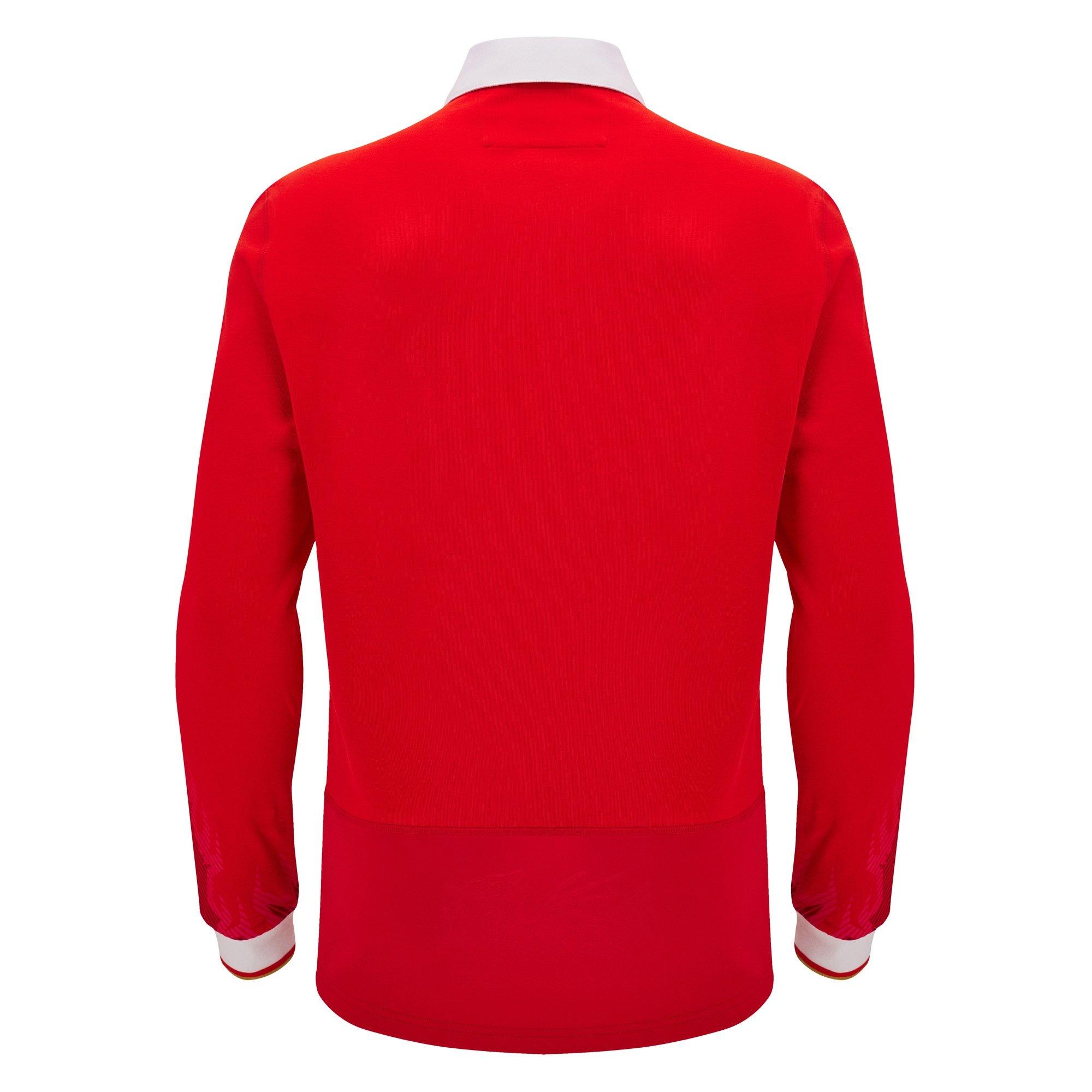 Macron Welsh Rugby Union Home Long Sleeve Shirt 2024 2025 Adults