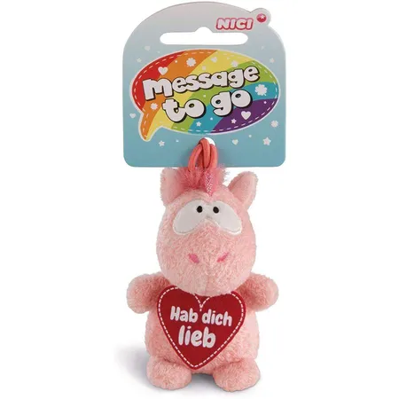 NICI Anhänger Einhorn Merry Heart Hab dich lieb, 8 cm