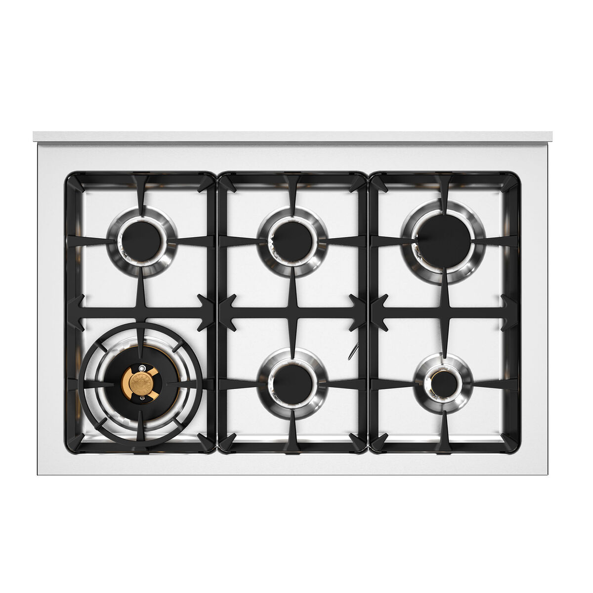 Bertazzoni HER96L2EXT Heritage gasskomfyr 90 cm med dobbelovn og 6 brennere, rustfritt stål
