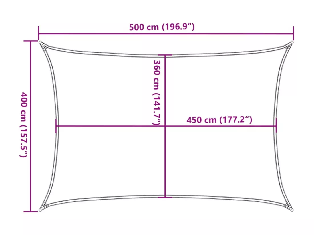 Voile d'ombrage 160 g/m² Taupe 4x5 m PEHD