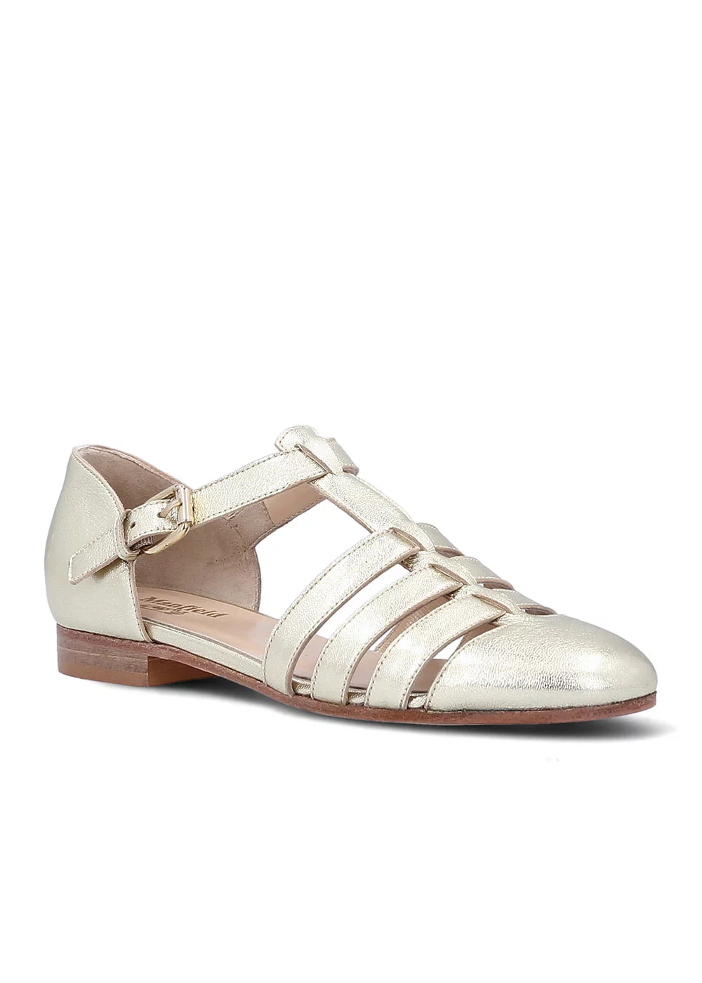 SANDALE STEVENAGE CUIR PLATINE