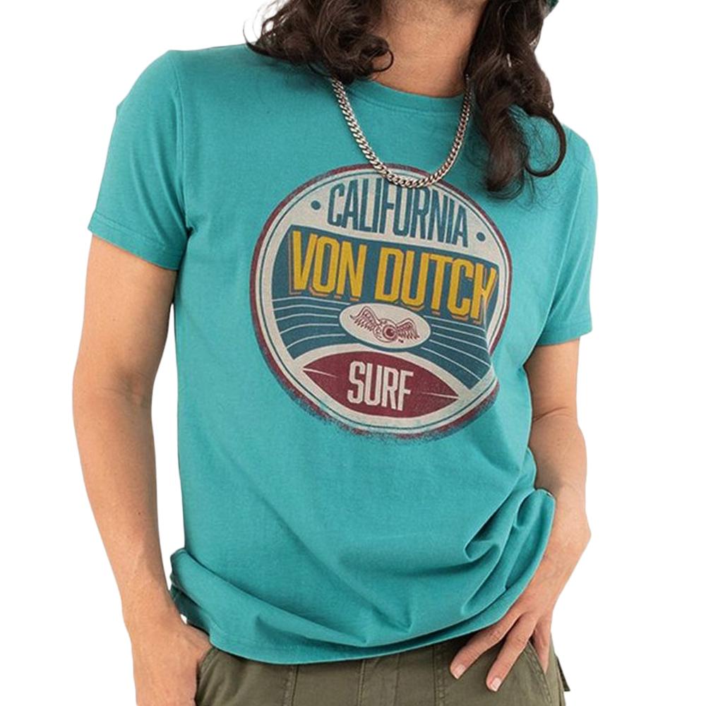 Von Dutch T-shirt Turquoise Homme Von Dutch Round