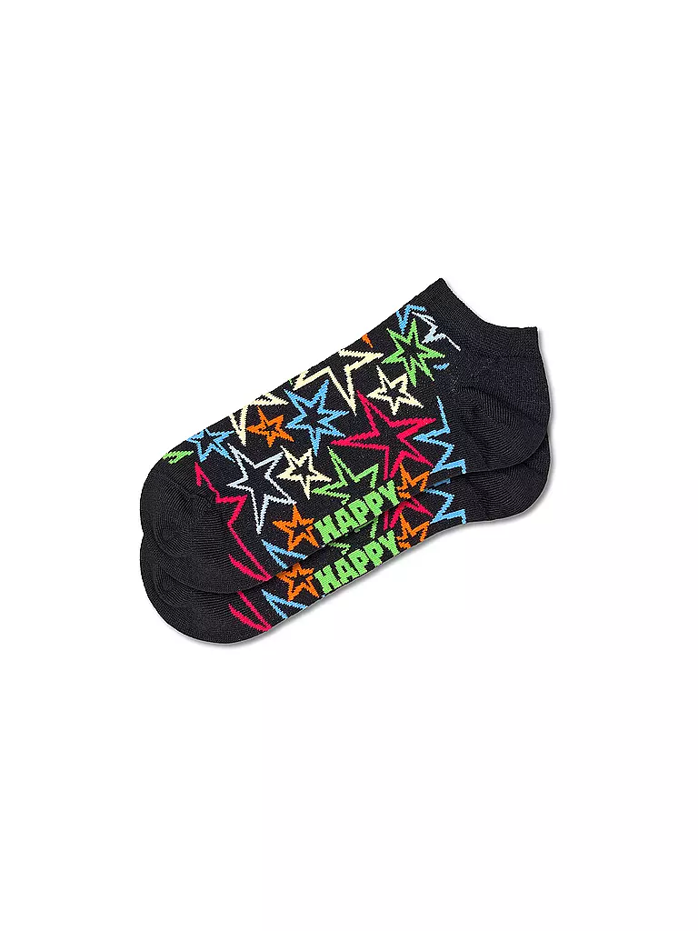 HAPPY SOCKS Herren Sneaker Socken MEGA STAR 41-46 black schwarz