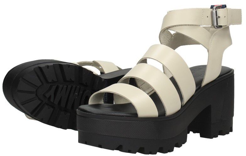 Tommy Hilfiger Heeled Leather Sandal beige