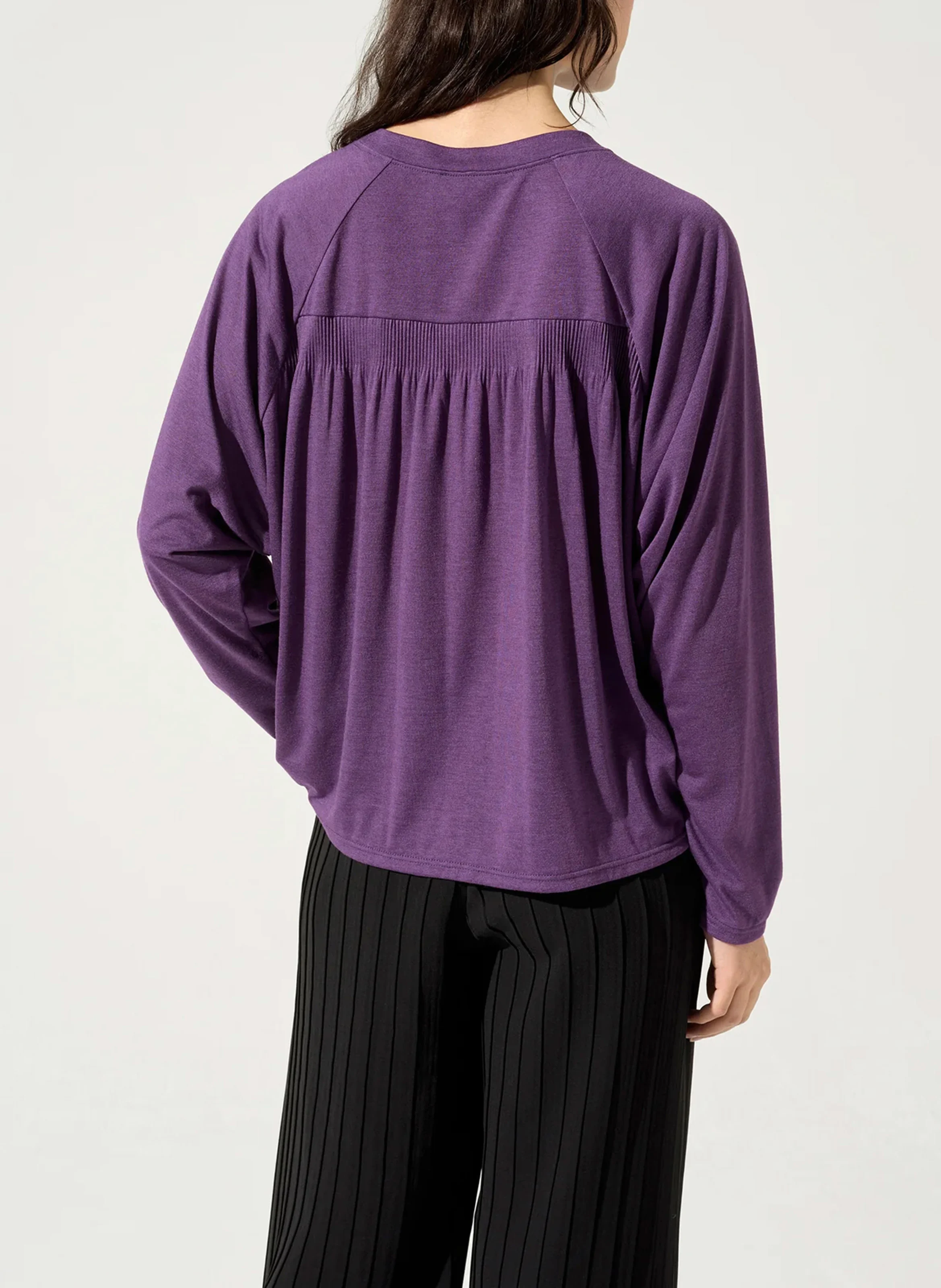 Tee-shirt ample à col V | Violet