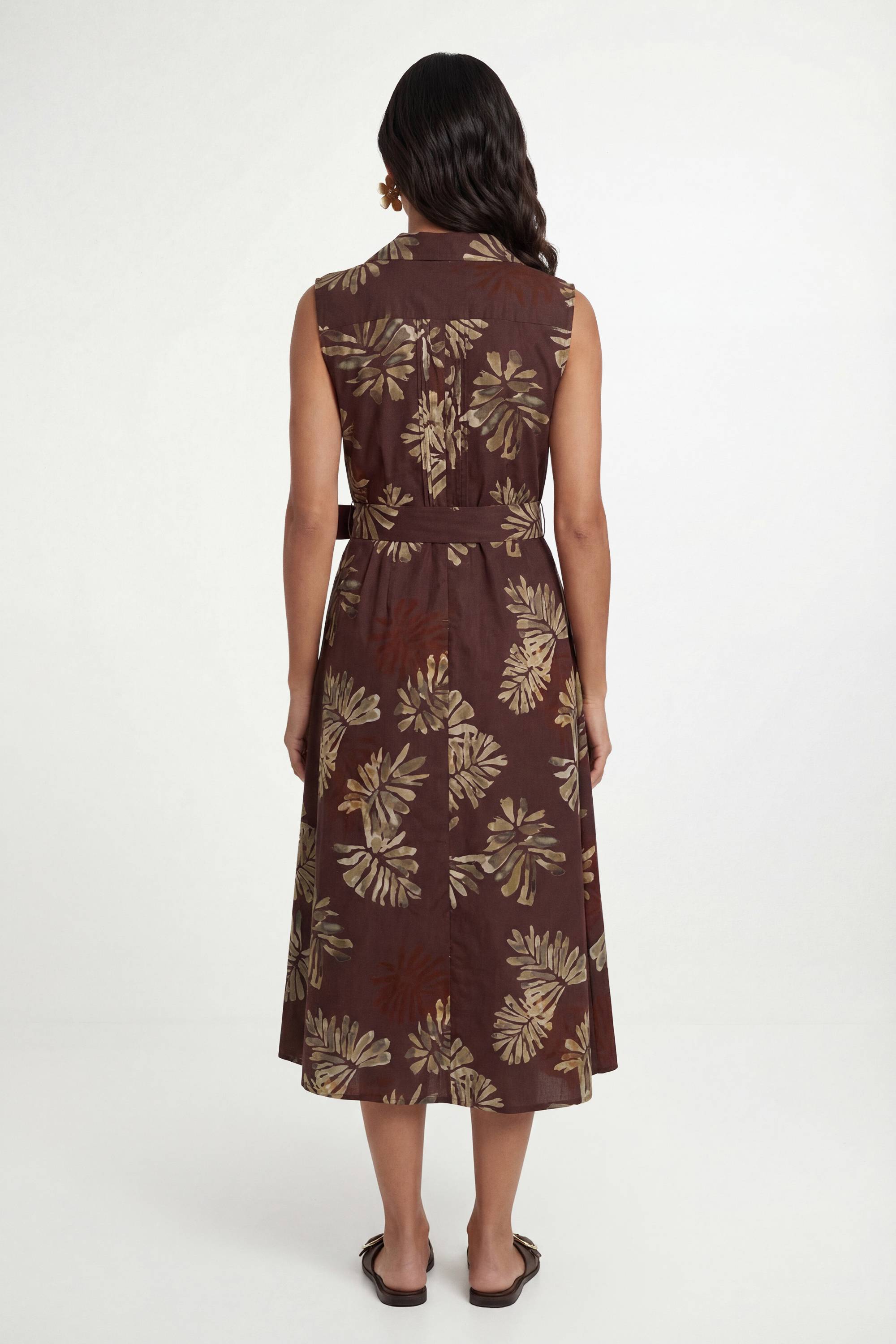 Wallis Robe Chemise En Coton À Imprimé Palmier D'été