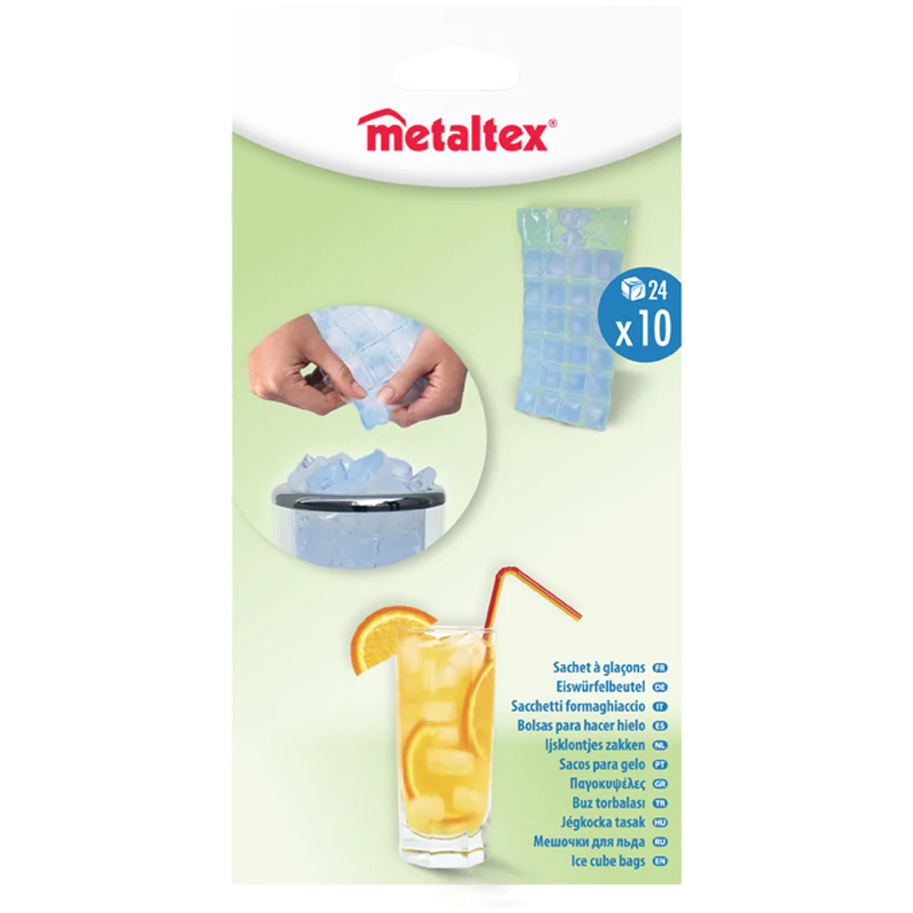 10 sacs à glaçons jetables Metaltex