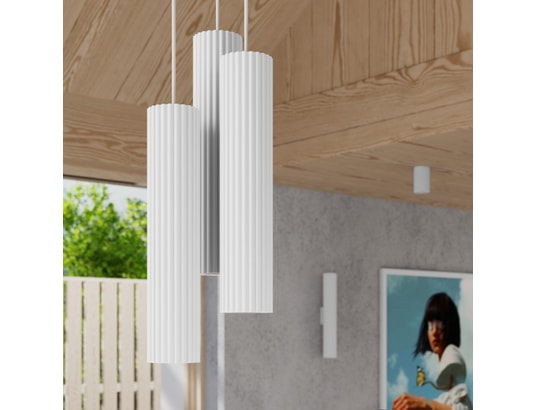 SOLLUX LIGHTING - Suspension Lampe suspendue karbon 3p blanc